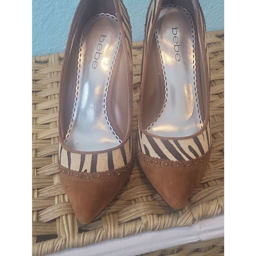 bebe Pony Hair & Suede Pointed Toe Pumps